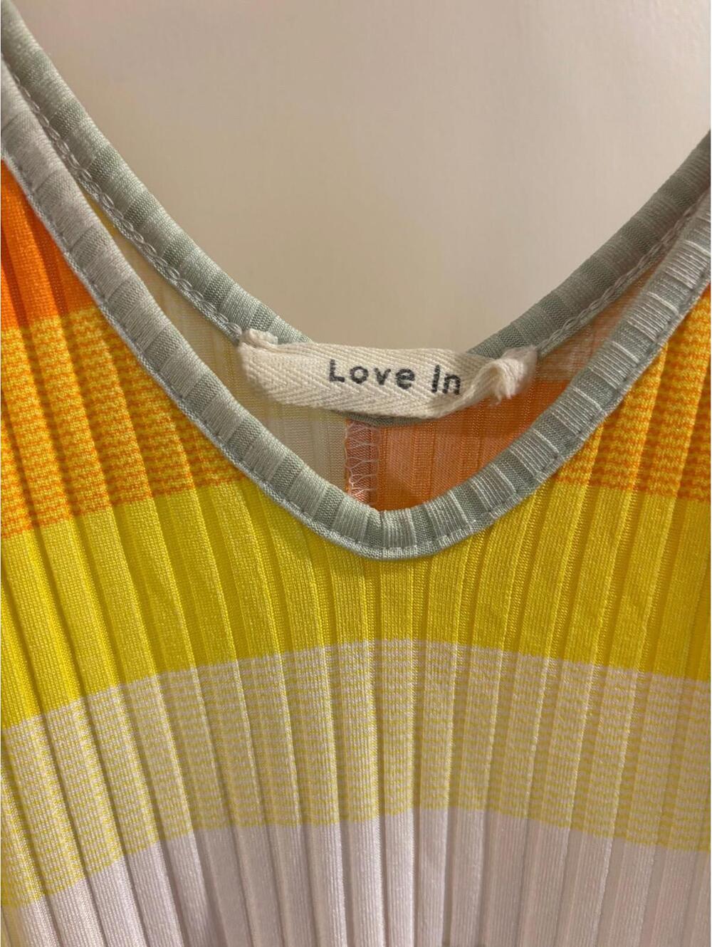 Love In Striped Maxi Dress Colorful Pleated Swing Dress Flowy Summer Beach Large - Picture 2 of 5